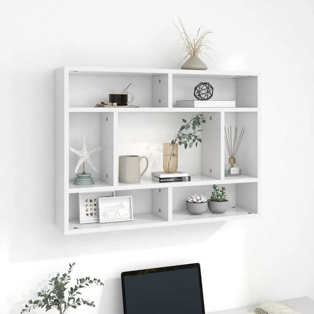 Boekenkasten & Wandplanken*vidaXL Wandschap 75x16x55 cm bewerkt hout Wit
