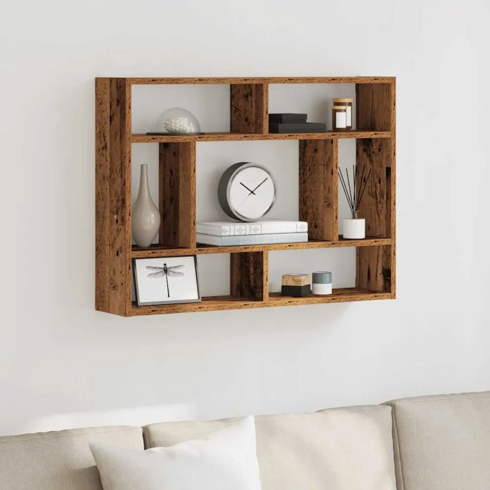 Boekenkasten & Wandplanken*vidaXL Wandschap 75x16x55 cm bewerkt hout kleurig Oud hout