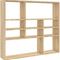 Boekenkasten & Wandplanken*vidaXL Wandschap 90x16x78 cm bewerkt hout kleurig Sonoma eiken