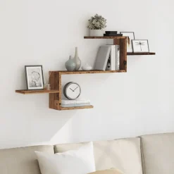 Wandschap 104x15x49 cm bewerkt hout kleurig>vidaXL Clearance