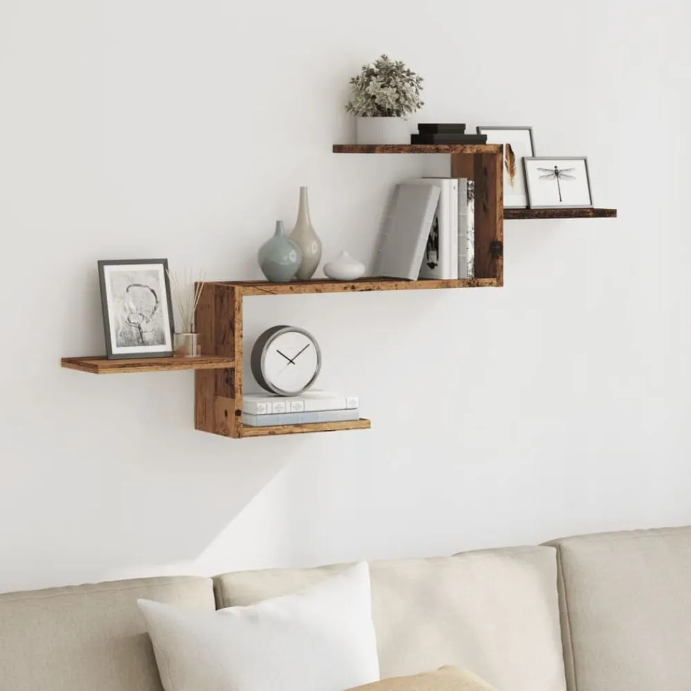 Wandschap 104x15x49 cm bewerkt hout kleurig>vidaXL Clearance