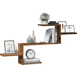 Wandschap 104x15x49 cm bewerkt hout kleurig><noscript><img width=