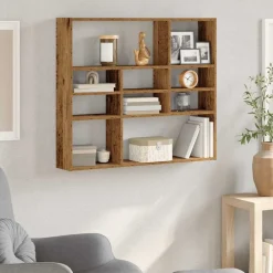 Wandschap 90x16x78 cm bewerkt hout kleurig>vidaXL Clearance