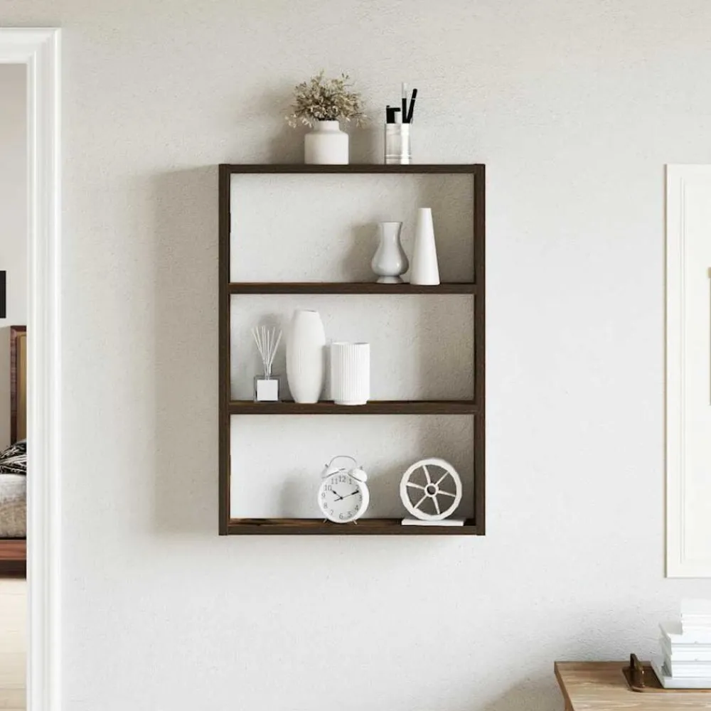 Wandschap 43x9x60 cm bewerkt hout kleurig>vidaXL Sale
