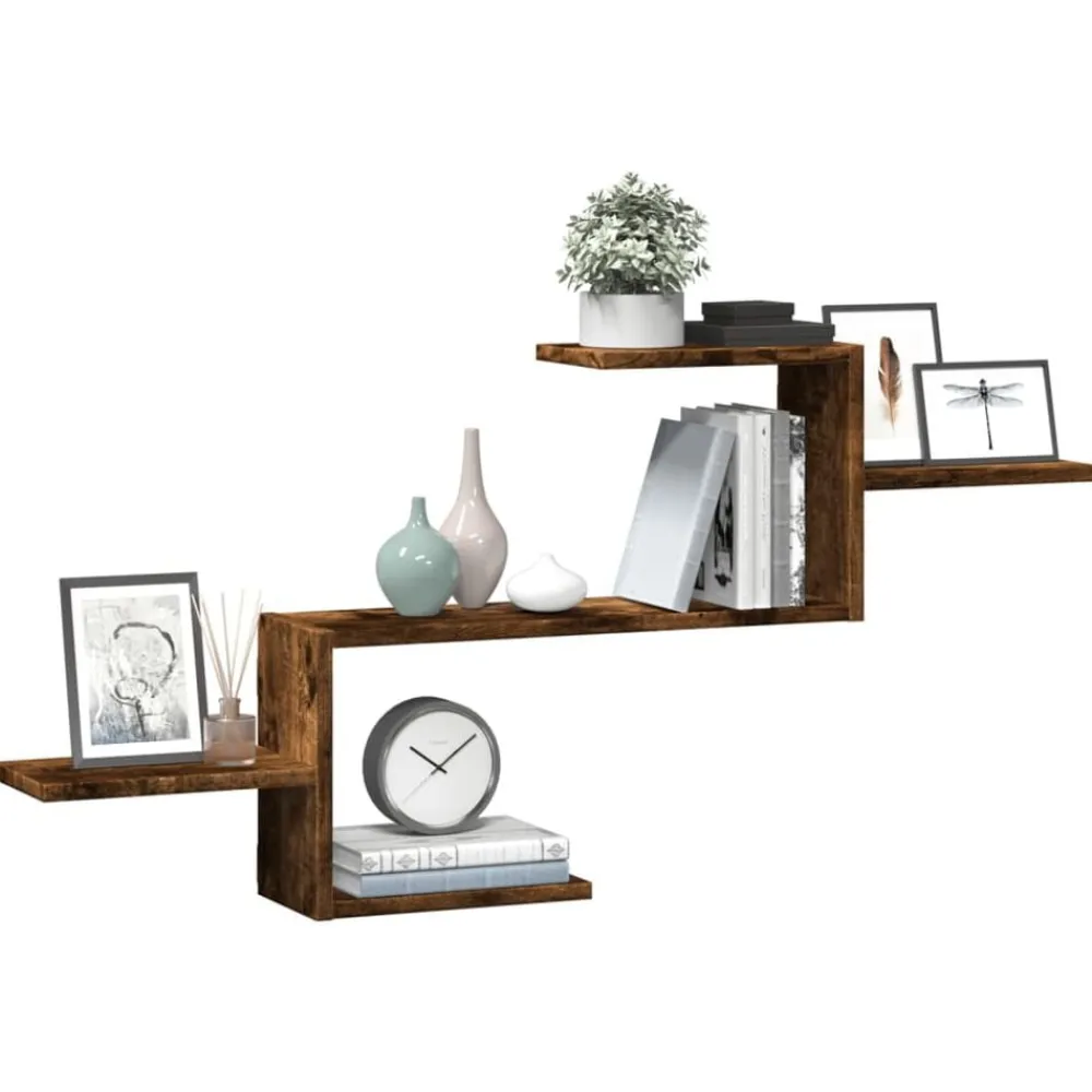 Wandschap 104x15x49 cm bewerkt hout kleurig>vidaXL Best