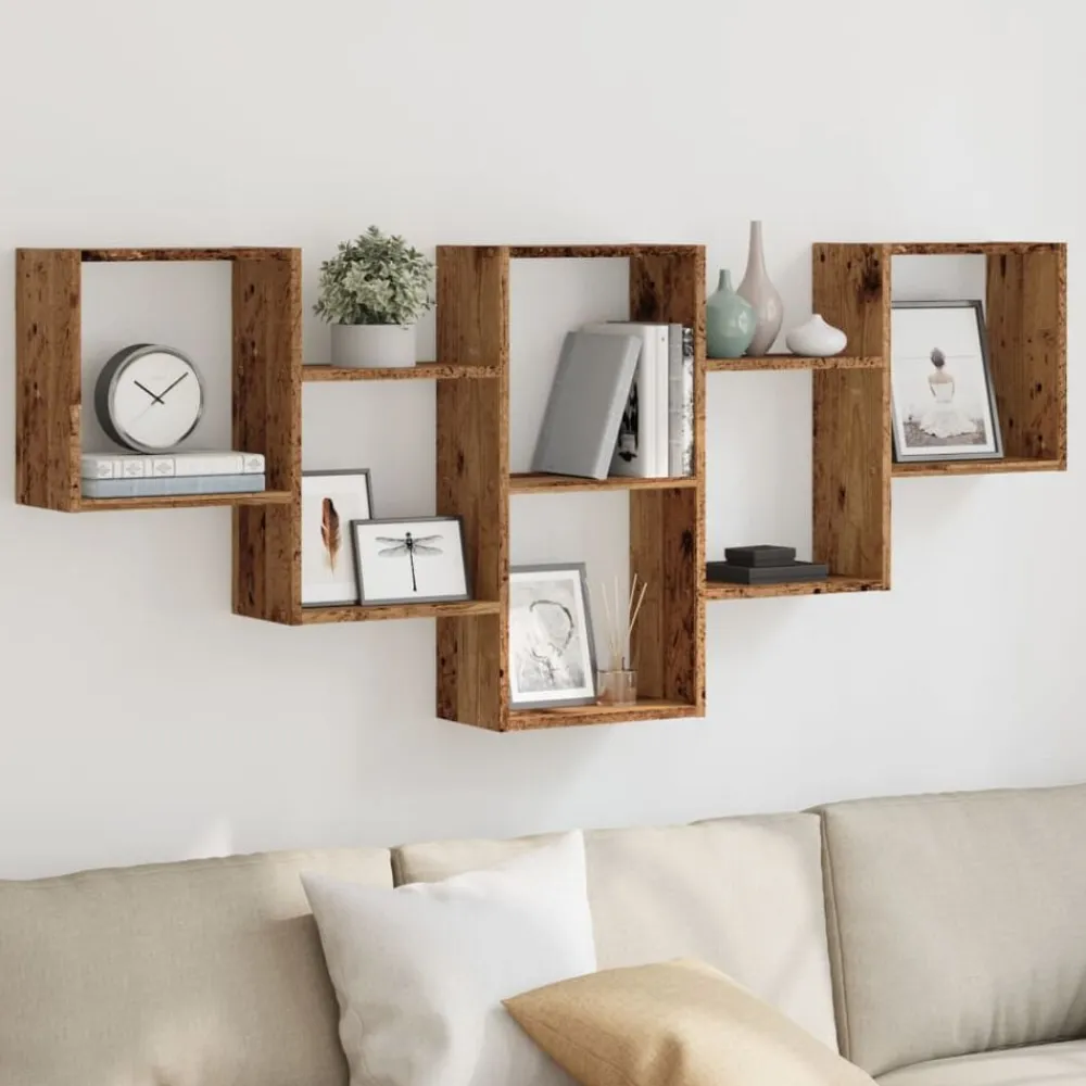 Wandschap 159x18x66 cm bewerkt hout kleurig>vidaXL Discount