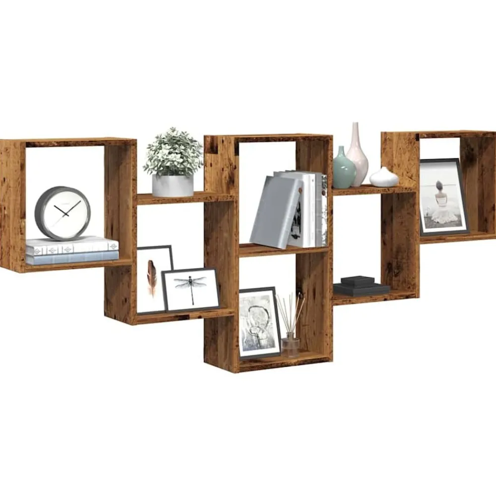 Wandschap 159x18x66 cm bewerkt hout kleurig>vidaXL Discount