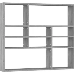 Boekenkasten & Wandplanken*vidaXL Wandschap 90x16x78 cm bewerkt hout eikenkleurig Grijs sonoma