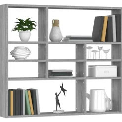 Boekenkasten & Wandplanken*vidaXL Wandschap 90x16x78 cm bewerkt hout eikenkleurig Grijs sonoma