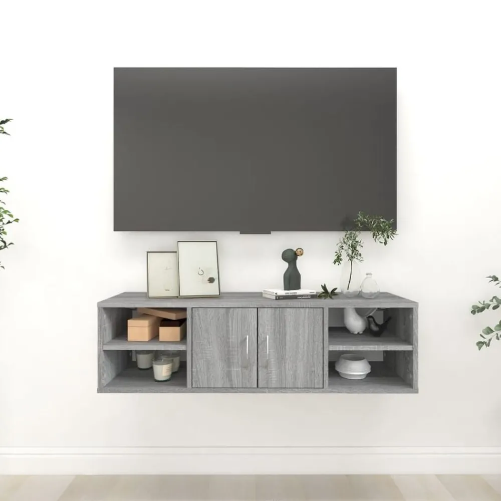 Boekenkasten & Wandplanken*vidaXL Wandschap 102x30x29 cm bewerkt hout eikenkleurig Grijs sonoma