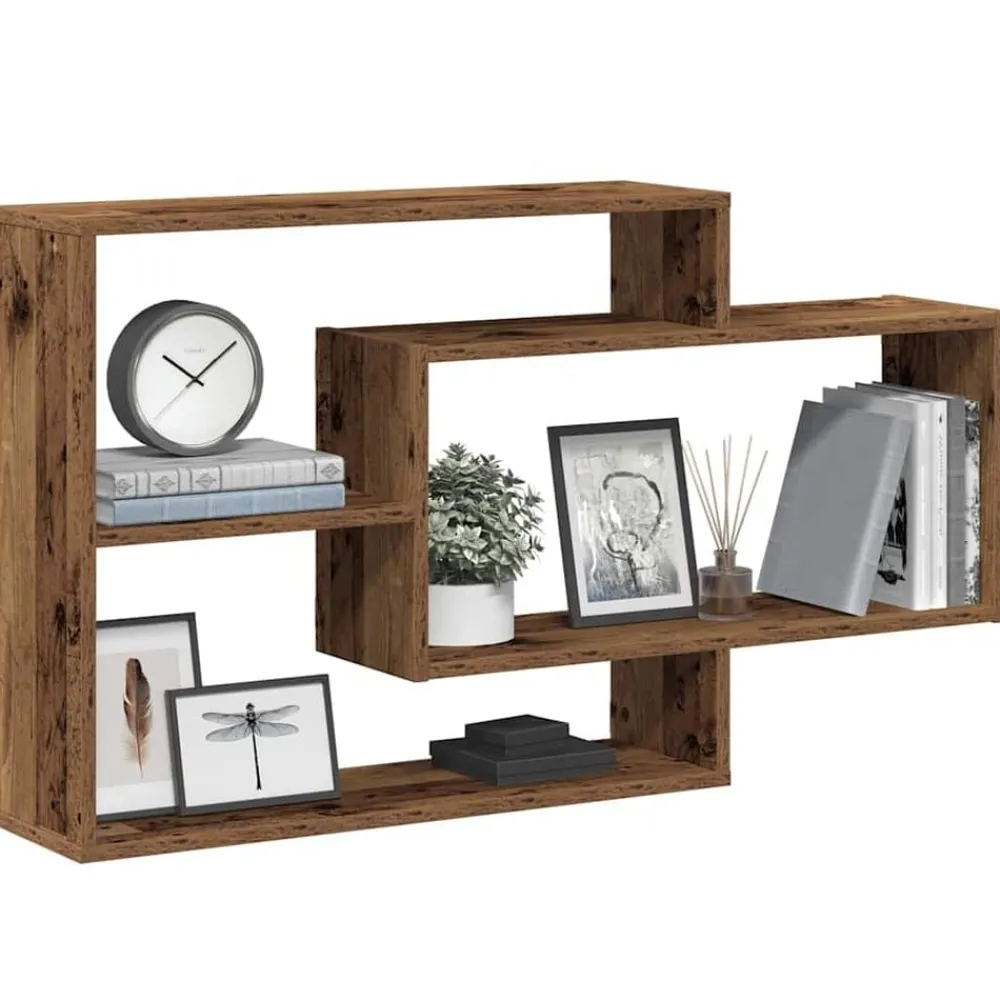 Wandschap 104x20x58,5 cm bewerkt hout kleurig>vidaXL Clearance