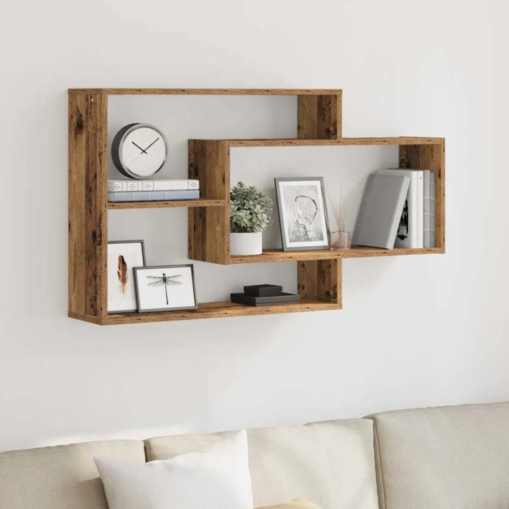 Wandschap 104x20x58,5 cm bewerkt hout kleurig>vidaXL Clearance