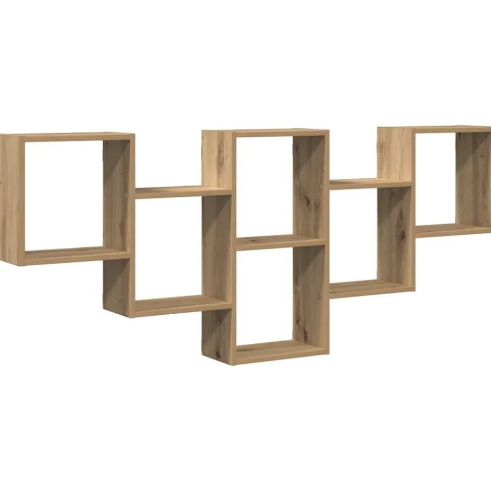 Wandschap 159x18x66 cm bewerkt hout artisanaal kleurig>vidaXL Discount