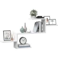 Boekenkasten & Wandplanken*vidaXL Wandschap 104x15x49 cm bewerkt hout Wit