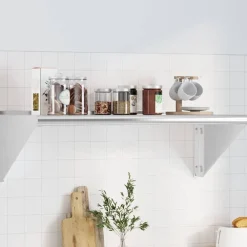 Wandschap 100x45x31 cm roestvrijstaal zilverkleurig>vidaXL Best