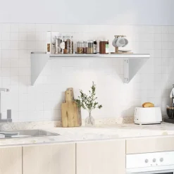 Wandschap 100x45x31 cm roestvrijstaal zilverkleurig><noscript><img width=