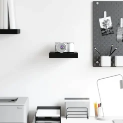 Boekenkasten & Wandplanken*vidaXL Wandschap zwevend 23x23,5x3,8 cm MDF Hoogglans zwart