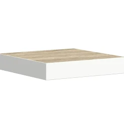 Wandschap zwevend 23x23,5x3,8 cm MDF eikenkleurig en wit>vidaXL Online