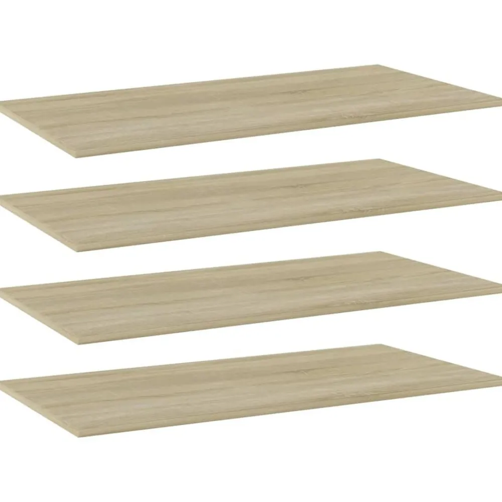 Boekenkasten & Wandplanken*vidaXL Wandschappen 4 st 80x20x1,5 cm spaanplaat kleurig Sonoma eiken