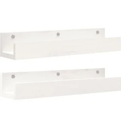 Boekenkasten & Wandplanken*vidaXL Wandschappen 2 st 50x12x9 cm massief grenenhout Wit