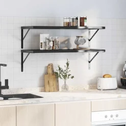 Wandschappen 2 st 100x40 cm roestvrijstaal><noscript><img width=