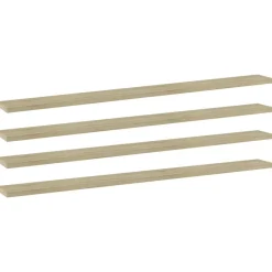 Boekenkasten & Wandplanken*vidaXL Wandschappen 4 st 100x10x1,5 cm spaanplaat kleurig Sonoma eiken