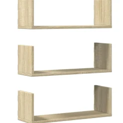 Boekenkasten & Wandplanken*vidaXL Wandschappen 3 st 58x18x18 cm spaanplaat kleurig Sonoma eiken