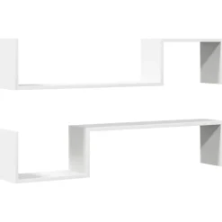 Wandschappen 2 st 100x15x20 cm bewerkt hout>vidaXL Online