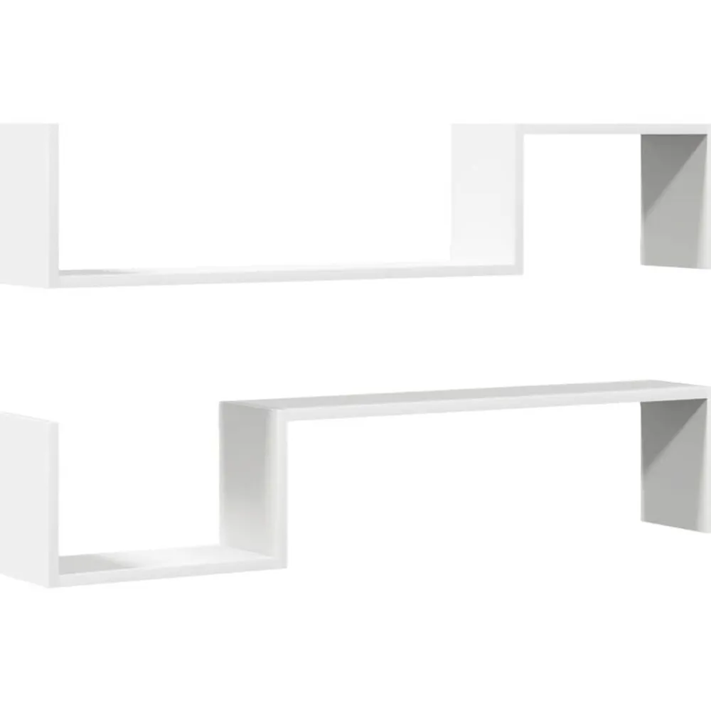 Wandschappen 2 st 100x15x20 cm bewerkt hout>vidaXL Online
