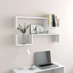 Wandschappen 2 st 100x15x20 cm bewerkt hout><noscript><img width=
