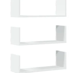 Wandschappen 3 st 58x18x18 cm bewerkt hout>vidaXL New