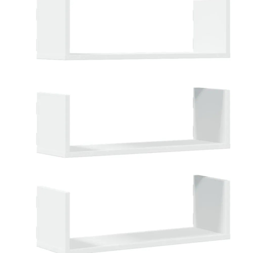 Wandschappen 3 st 58x18x18 cm bewerkt hout>vidaXL New
