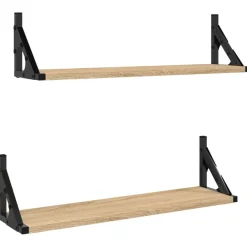 Boekenkasten & Wandplanken*vidaXL Wandschappen 2 st 60x15x15,5 cm kleurig Sonoma eiken