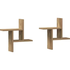 Boekenkasten & Wandplanken*vidaXL Wandschappen 2 st 38x12x38 cm bewerkt hout artisanaal Eiken