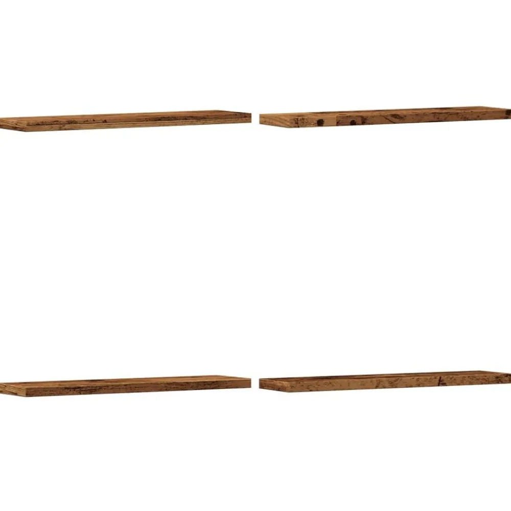Wandschappen 4 st 40x10x1,5 cm bewerkt hout kleurig>vidaXL