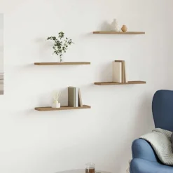 Boekenkasten & Wandplanken*vidaXL Wandschappen 4 st 40x10x1,5 cm bewerkt hout artisanaal eiken artisanaal eikenkleurig