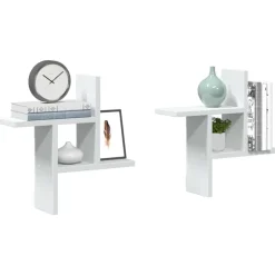 Boekenkasten & Wandplanken*vidaXL Wandschappen 2 st 38x12x38 cm bewerkt hout Wit