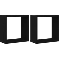 Wandschappen kubus 2 st 30x15x30 cm bewerkt hout>vidaXL Clearance