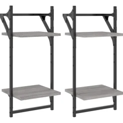 Wandschappen 2-laags met stangen 2 st 30x25x65 cm>vidaXL Best