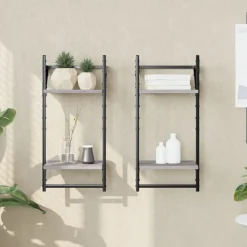 Wandschappen 2-laags met stangen 2 st 30x25x65 cm>vidaXL Best