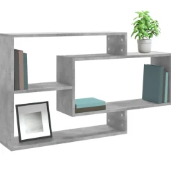 Boekenkasten & Wandplanken*vidaXL Wandschappen 104x20x58,5 cm bewerkt hout Betongrijs
