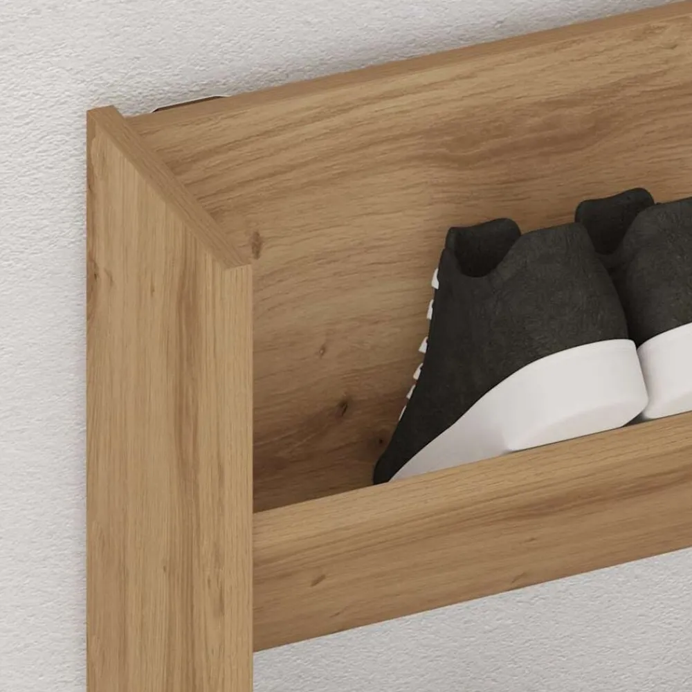 Wandschoenenkast 80x18x60 cm bewerkt hout artisanaal eikenkleur>vidaXL Clearance