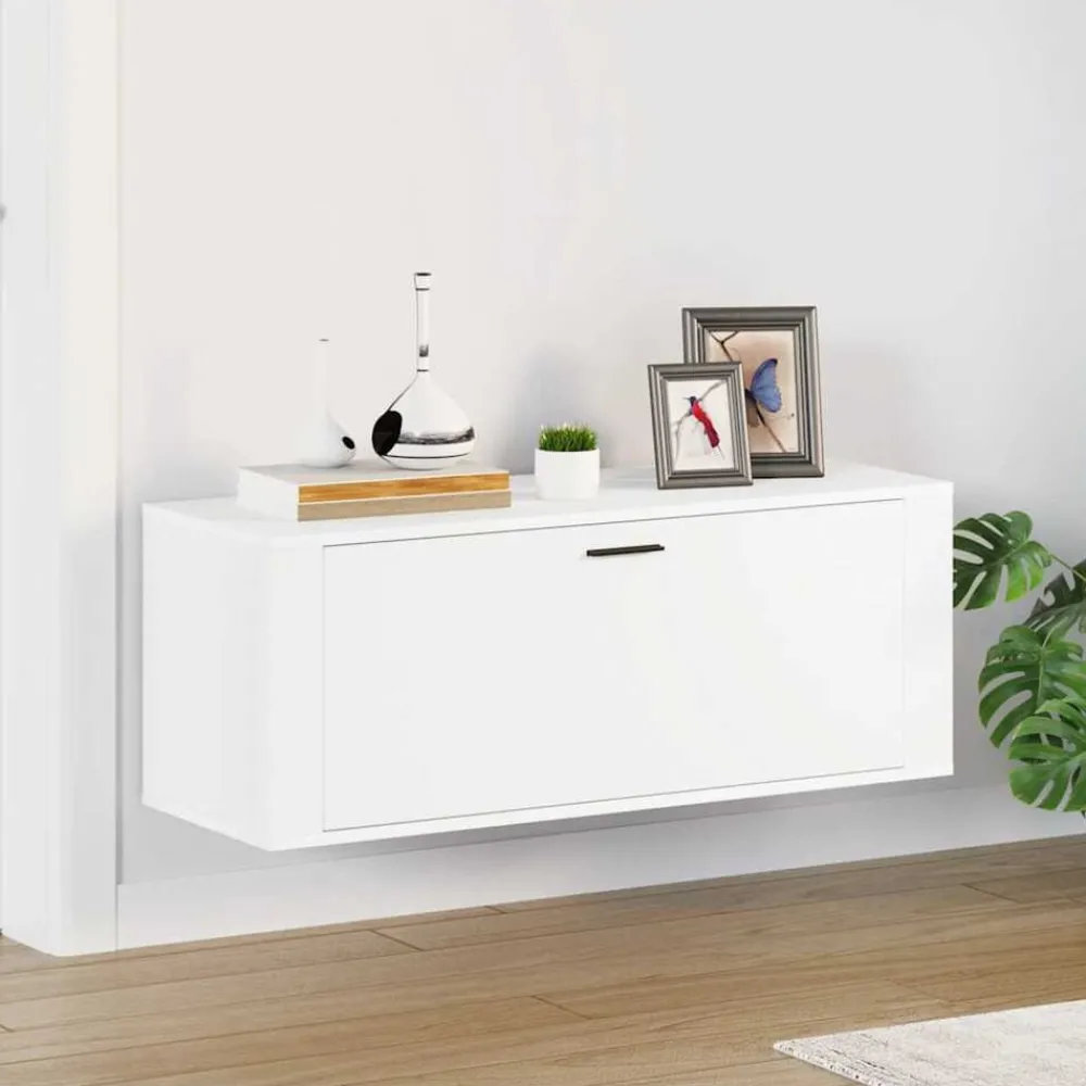 Wandschoenenkast 100x35x38 cm bewerkt hout>vidaXL New