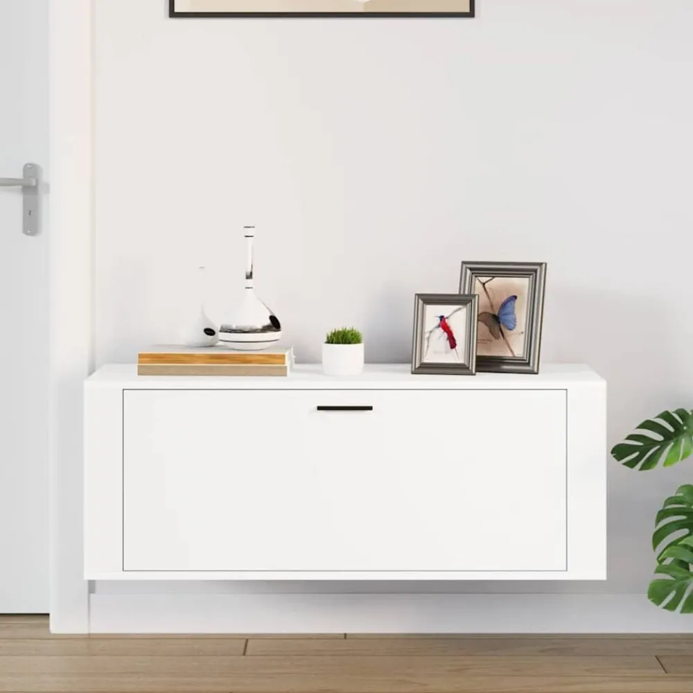 Wandschoenenkast 100x35x38 cm bewerkt hout>vidaXL New