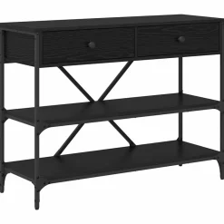 Tafels*vidaXL Wandtafel met lade 100 x 34,5 x 75 cm Hout Zwart eiken