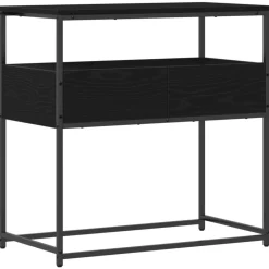 Tafels*vidaXL Wandtafel met lade 75 x 40 x 75 cm Bewerkt hout Zwart eiken