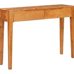 Wandtafel met lade Bruin 110 x 30 x 80 cm Massief Acaciahout>vidaXL