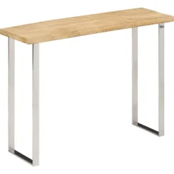 Wandtafel met natuurlijke rand 105x33x76 cm massief mangohout>vidaXL New