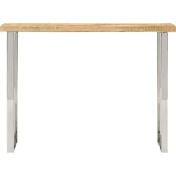 Wandtafel met natuurlijke rand 105x33x76 cm massief mangohout>vidaXL New