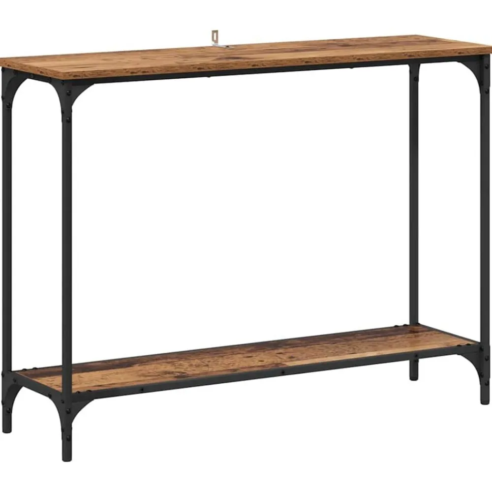 Wandtafel met plank 101 x 30.5 x 75 cm Bewerkt hout>vidaXL Outlet